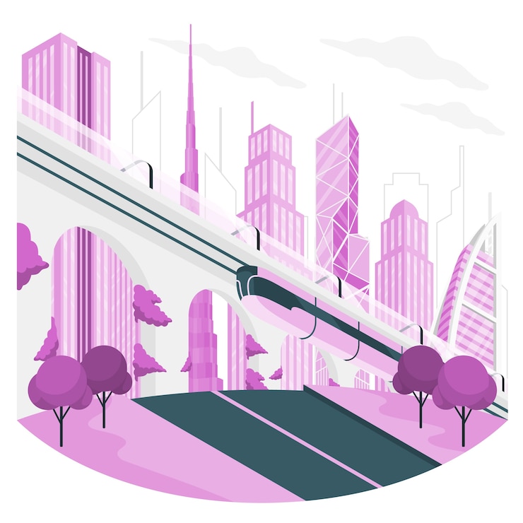 Free Vector future city concept illustration