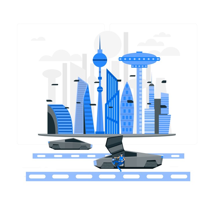 Free Vector future city concept illustration