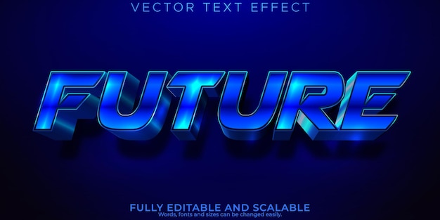 Future digital text effect editable techno and space text style