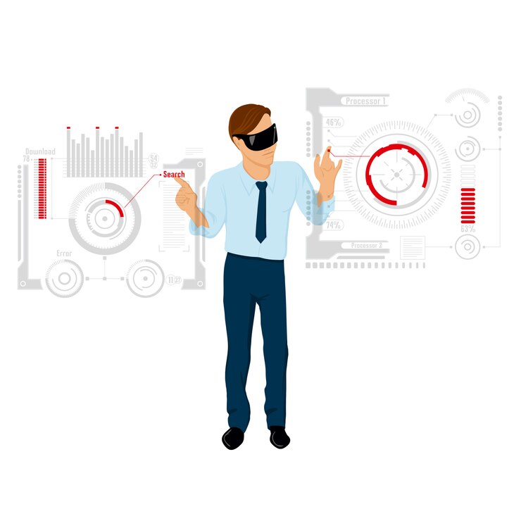 Free Vector future interfaces for work illustration
