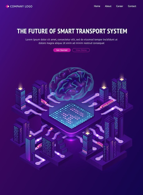 Free vector future of smart transport system banner.