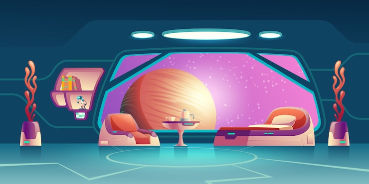 Free Vector future space station