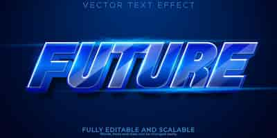 Free vector future text effect editable robot and machine text style