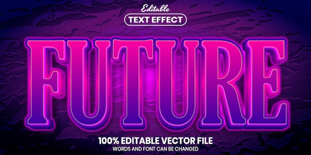 Future text, font style editable text effect