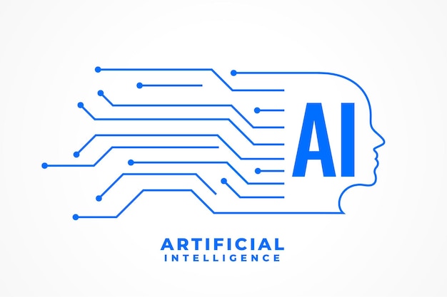 미래의 ai 웹 기술 배경과 회로 라인 디자인