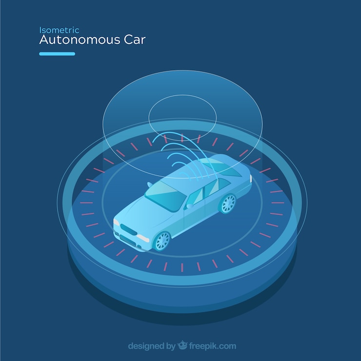 Free Vector futuristic autonomous car with flat design