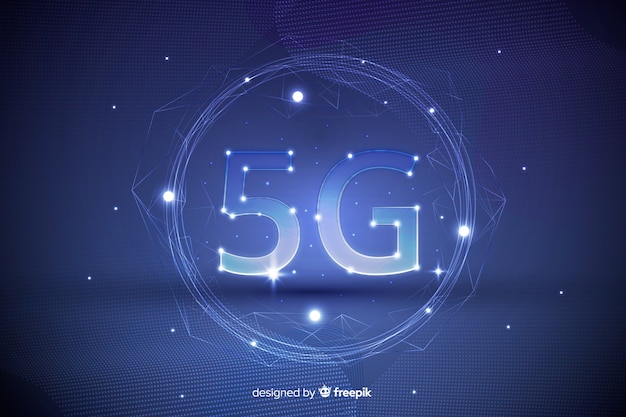 Free vector futuristic background 5g concept