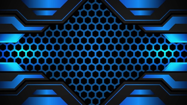 Vettore gratuito sfondo di gioco futuristico nero e blu