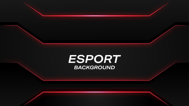 Futuristico sfondo esport nero e rosso