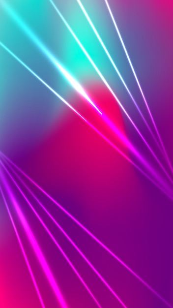 Free vector futuristic blurred mobile wallpaper with neon light shapes