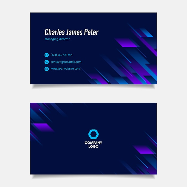 Free vector futuristic business card