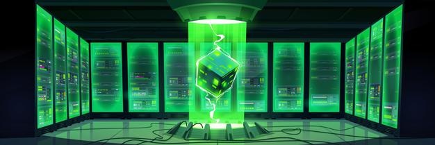 Free Vector futuristic data center interior or server room