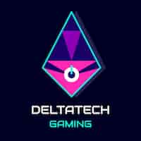 Бесплатное векторное изображение Футуристический игровой логотип deltatech