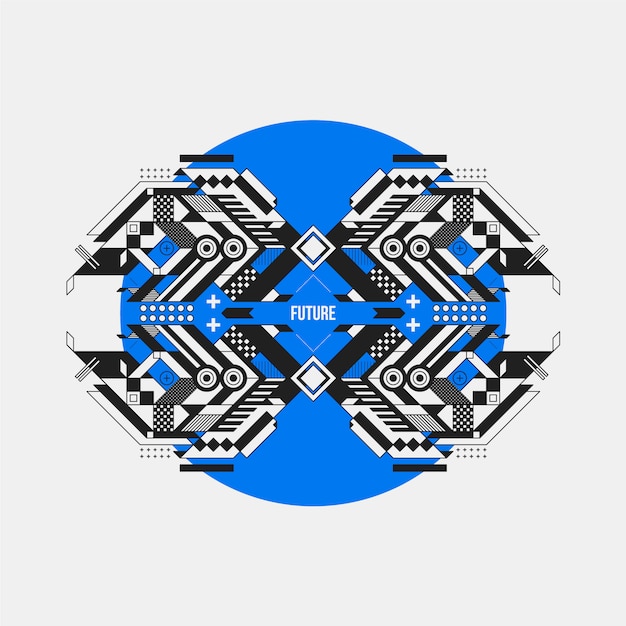 Free vector futuristic design on blue oval