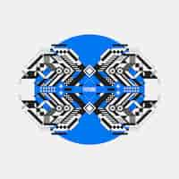 Free vector futuristic design on blue oval