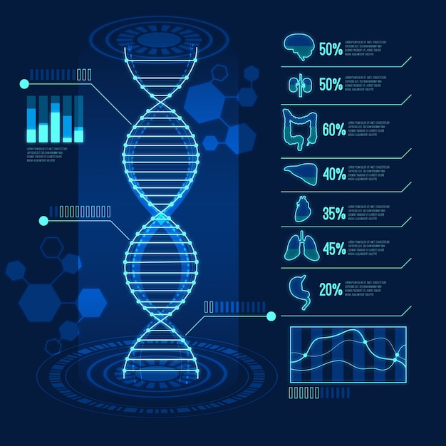 Free vector futuristic design for medical infographic