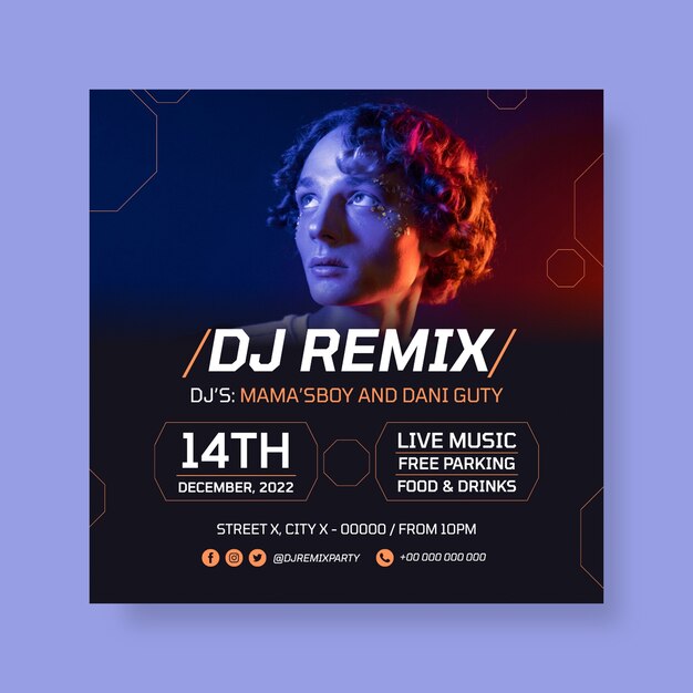 Futuristic dj remix instagram post
