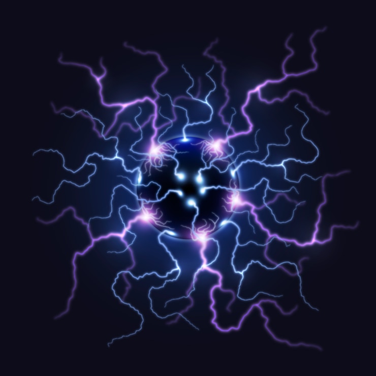 Free Vector futuristic electric ball with light power
