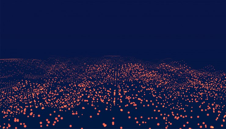 Free Vector futuristic energy particles digital visualization background 