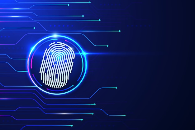 Free vector futuristic fingerprint background