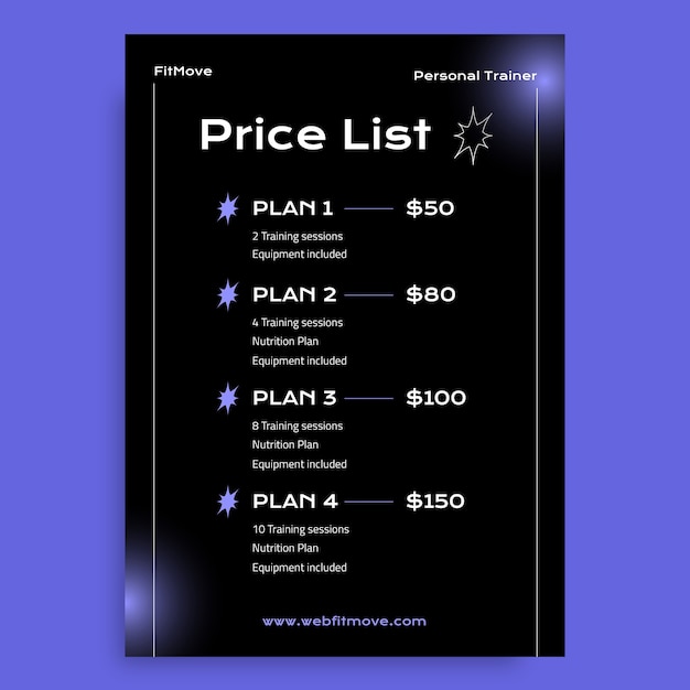 Futuristic fitmove personal trainer price list