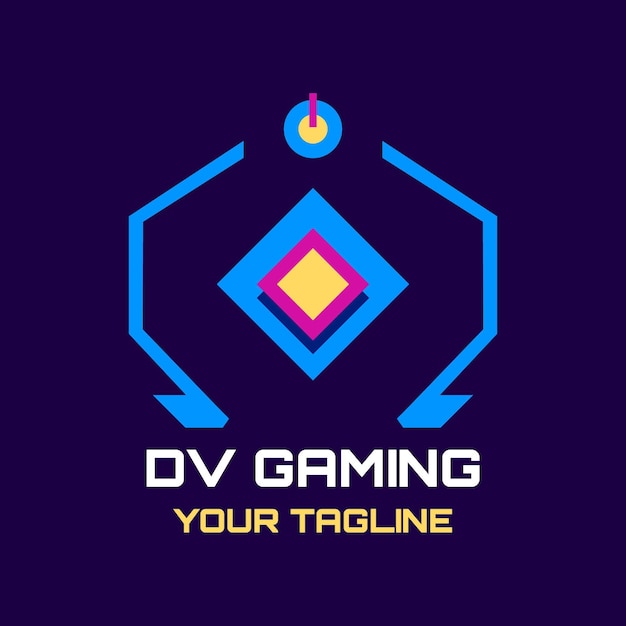 Futuristic gaming logo template