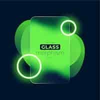Free vector futuristic glass morphism background with glowing gradient design