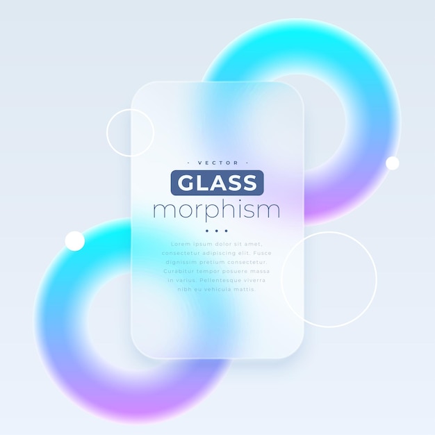 輝くグラデーション デザインの未来的なガラス モーフィズムの背景