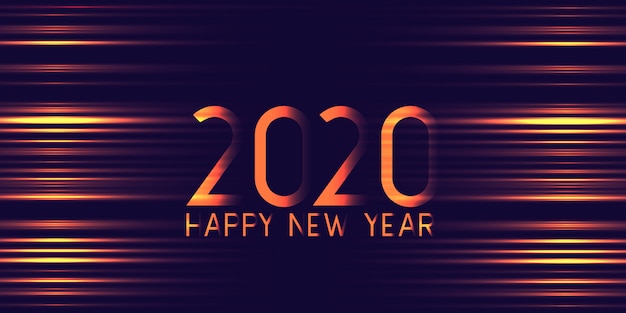 Futuristic glowing Happy New Year banner 