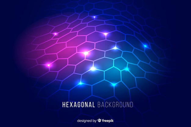 Futuristic glowing hexagonal net background