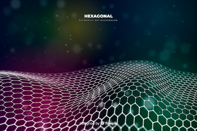 Futuristic hexagonal net background