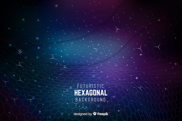 Futuristic hexagonal net background