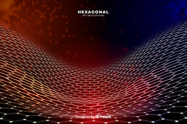 Free vector futuristic hexagonal net background