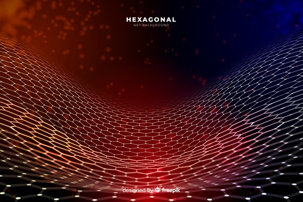 Futuristic hexagonal net background