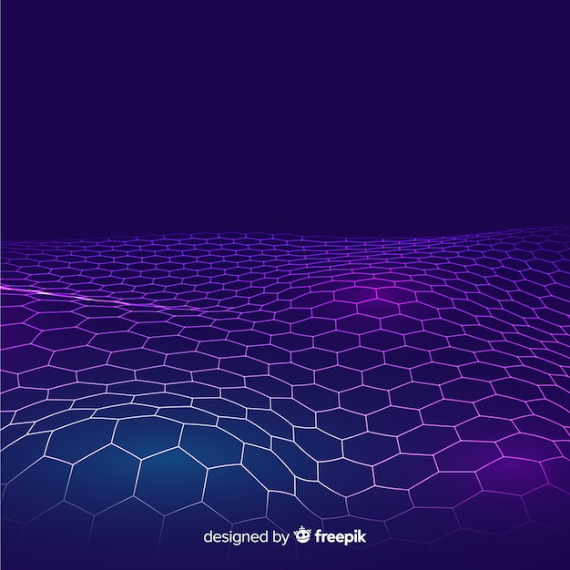 Free vector futuristic hexagonal net background