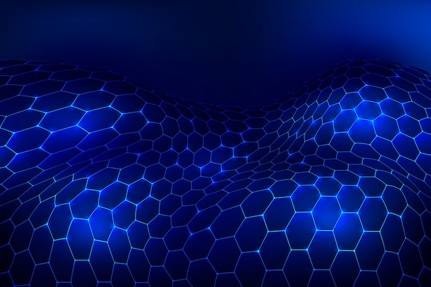 Futuristic hexagonal net wallpaper