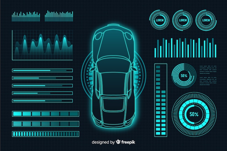 Free Vector futuristic hologram of a car