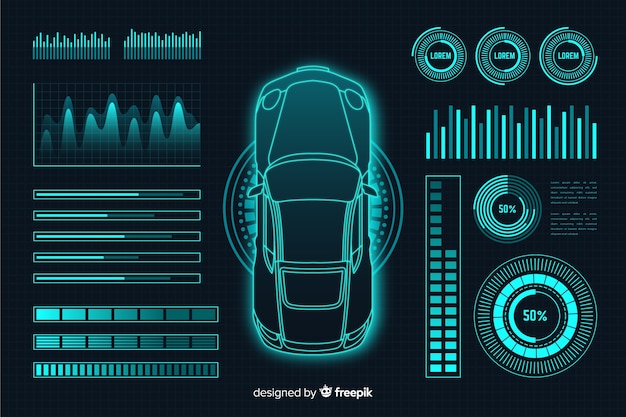 車の未来的なホログラム