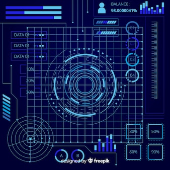 Futuristic holographic infographic element collection