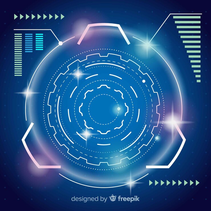 Free Vector futuristic hud interface with gradient style