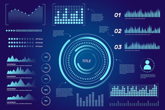 Free vector futuristic infographic collection design