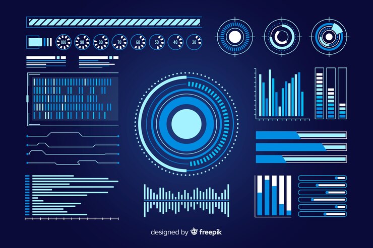 Free Vector futuristic infographic element collection