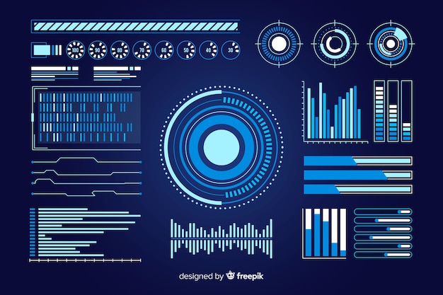 Футуристическая инфографика элемент коллекции