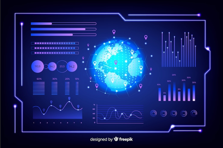 Free Vector futuristic infographic element set