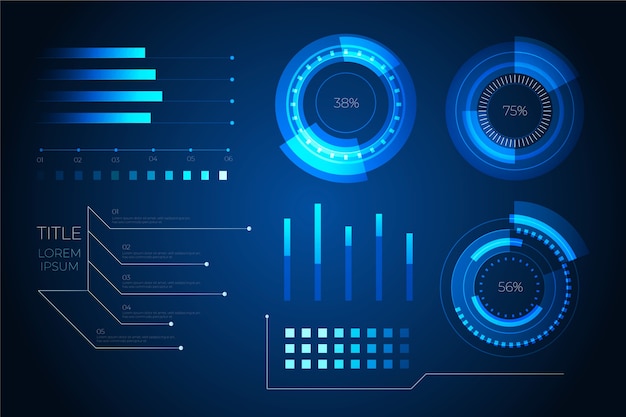 Free vector futuristic infographic elements concept