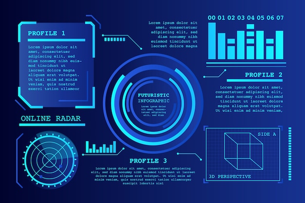 무료 벡터 미래의 infographic 템플릿