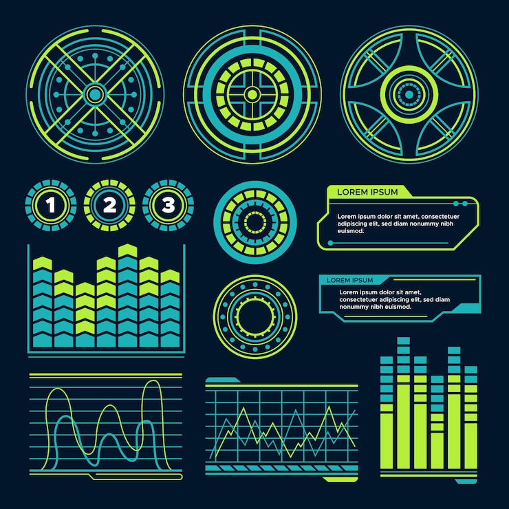 Free Vector futuristic infographics design