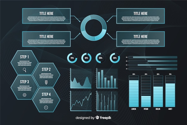 Free vector futuristic inforgraphic element collection