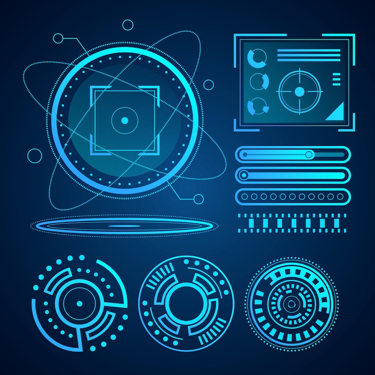 Free Vector futuristic inforgraphic element collection