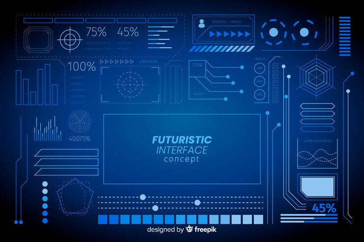 Free Vector futuristic inforgraphic element set